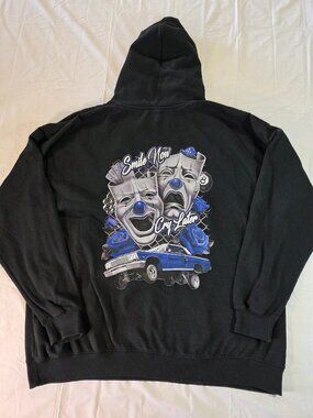 Smile Now Cry Later Graphic Hoodie Chicano Art California Lowrider Zuni 2XL